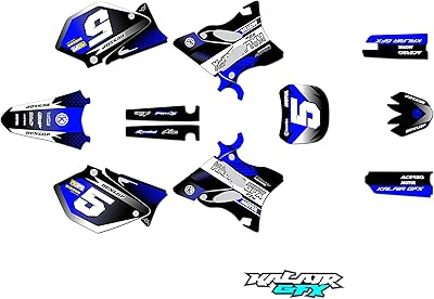 Kalair gfx kit graphique pour yamaha yz250 (2002-2004) turbo series bleu 16 mil-dirt