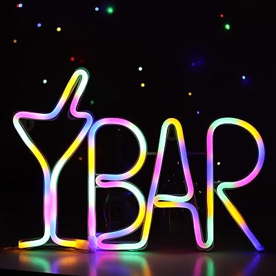 Panneau de barre led néon bleu panneau d'affichage électrique pour cocktail