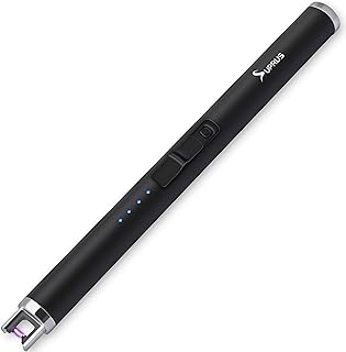 Briquet usb à arc avec batterie améliorée, affichage led et interrupteur de sécurité