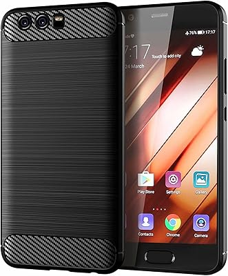 Coque huawei p10 plus motif fibre de carbone brossé texture ultra fine tpu