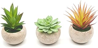 Fausses plantes décoratives en pot lozafot grises pour le bureau à