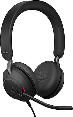 Casque filaire jabra evolve 2 40 uc usb-c noir de télétravail pour appels