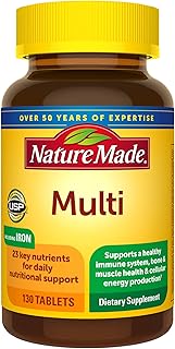 Comprimés multivitaminés nature made avec vitamine d3 et fer, 130 unités pour un soutien