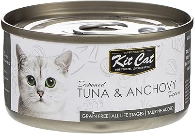 Nourriture pour chat kit kat en conserve avec thon désossé et anchois, pesant