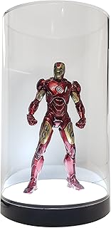 Boîte de présentation cylindrique ronde en acrylique haibei avec lumière led (blanc chaud), boîte de protection transparente contre la poussière et l'eau. Diaytar Sénégal : Qualité garantie, prix imbattables, livraison rapide