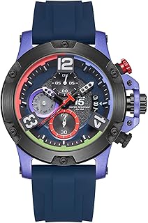Montre montre chronographe pour homme avec bracelet en silicone, 22 mm, multicolore, h3885g-blublk