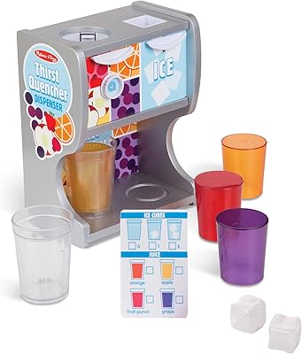 Distributeur de boissons en bois melissa & doug avec gobelets, remplisseurs de jus