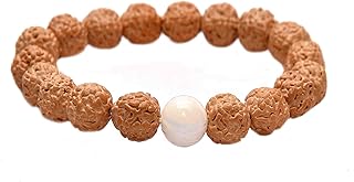 Bracelet rudraksha en nacre gemo india pour l'intuition l'imagination la sensibilité et l'adaptation