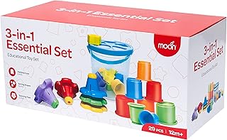 Moon ensemble essentiel 3 en 1 – jouet éducatif de tri et d'empilage