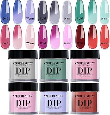Ensemble de 6 poudres à ongles couleurs changeantes gris bleu
