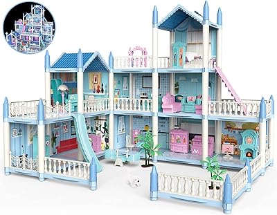 Jouets de construction de maison de poupée hacosme, ensemble de jeu avec lumières
