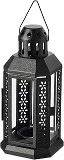 Petite lanterne ikea d'enroom, pour usage intérieur et extérieur, 22 cm, noir