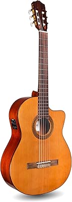 Guitare électrique et acoustique classique en nylon cordoba c5-ce cd, série iberia