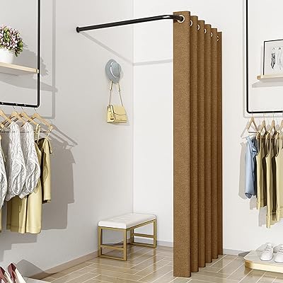 Nmqq vestiaire simple temporaire coin mural rideau en tissu de lin portable