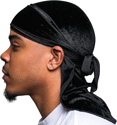 Durag en velours ultra doux pour hommes et femmes, longues ceintures doubles larges