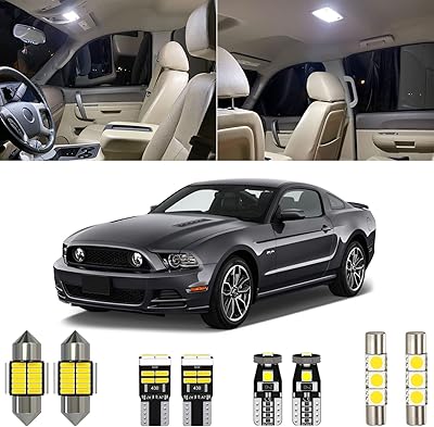 Kit d'éclairage intérieur xbi smi 7 pièces led blanc 6000k pour ford