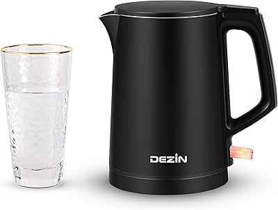 Bouilloire électrique portable dezeen 0,8 l avec corps à double paroi en acier