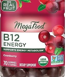 Megafood, gummies b12 aux canneberges certifiées biologiques, supplément de vitamine b12 à mâcher doux pour le soutien énergétique cellulaire, végétalien, 70 gummies (35 portions). Commandez malin, vivez mieux avec Diaytar