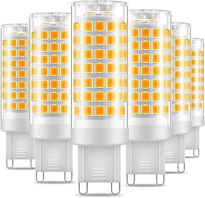 Ampoule led zelux g9, 9w, blanc chaud (3000k), paquet de 6