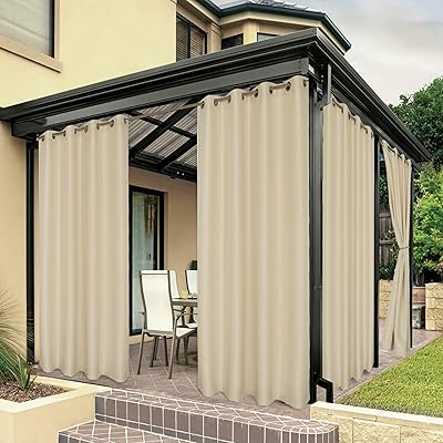 Rideaux d'extérieur imperméables bonzer pour patio, rideaux épais de qualité supérieure résistants aux
