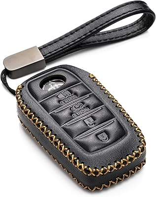 Vitodeco smart cover en cuir véritable avec porte-clés en cuir pour toyota land