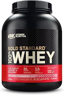 Protéine de lactosérum gold standard d'optimum nutrition, saveur de fraise, 5 lb, 73