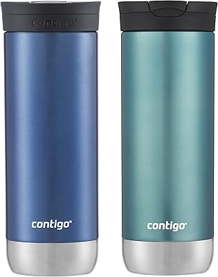 Tasse de voyage isotherme en acier inoxydable huron contigo avec couvercle snapseal, 20