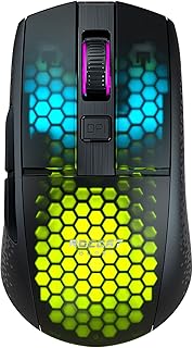 Souris de jeu optique rvb symétrique légère rokat burst pro air avec capteur