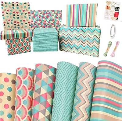 L'ensemble de papier d'emballage cadeau comprend 6 pièces de papier d'emballage cadeau