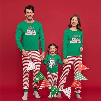 Ensemble pyjama de noël assorti pour toute la famille, 2 pièces, vêtements