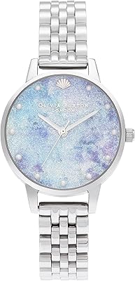Montre à quartz analogique pour femme avec bracelet en acier inoxydable ob16us43, bleu