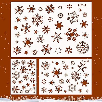 Castowave 3 pièces pochoirs d'hiver pour cartes en plastique de vacances