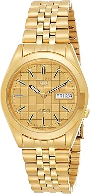 Montre automatique seiko 5 pour homme, fabriquée au japon, snkc08j1, or