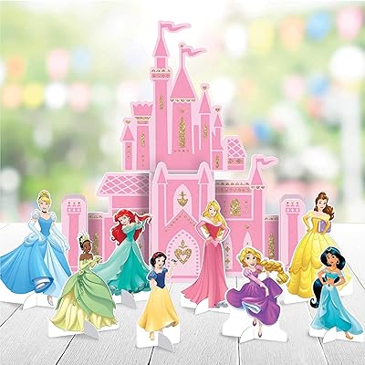 Ensemble de décoration de table de fête amscan disney princess castle 9 pièces