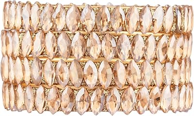 Efulgenz – ensemble de bracelets de mariée en cristal avec strass, bijoux