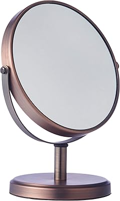 Miroir de maquillage grossissant double face moderne amazonbasics, standard, bronze