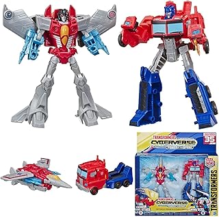 Hasbro - transformers cyberverse warrior action attackers optimus prime et starscream, 6 ans