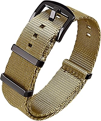 Bracelet de montre militaire en nylon balistique avec fermoir robuste 18 mm, 20