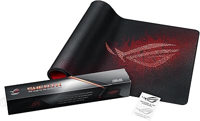 Tapis de souris de jeu étendu rog sheath - surface ultra-lisse pour un contrôle