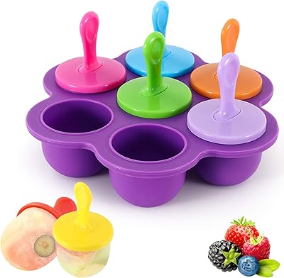 Moules à glace en silicone, moule à crème glacée avec 7 bâtons colorés