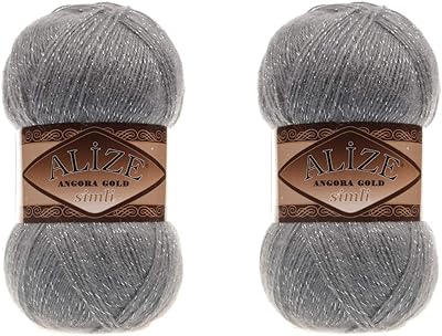 Fil alize angora simley gold 5% métallisé 20% laine 75% acrylique lot