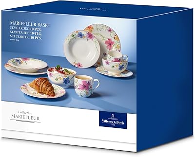 Villeroy & bock 10-4100-8953 service de table essential 10 pièces de marieflor, vaisselle