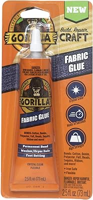 Colle pour tissu imperméable gorilla 2,5 oz, 1 paquet, transparente. Diaytar : Parce que vous méritez le meilleur sans vous ruiner