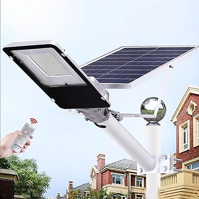 Réverbère solaire led 200w 100w sans fil étanche ip65, projecteur de sécurité