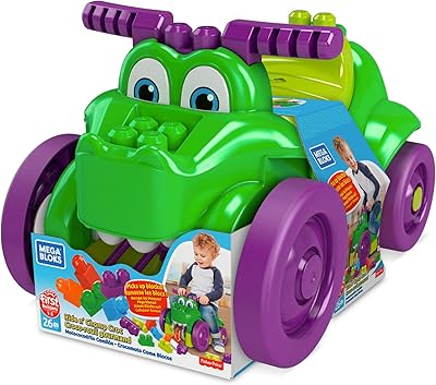 Jeu mega bloks ride and chomp croc de first builders avec de grands
