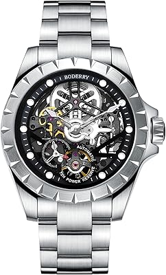 Montre squelette analogique pour hommes, montre mécanique automatique étanche à 50 m, montre