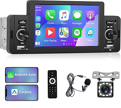 Autoradio stéréo à écran tactile apple carplay 1 din, remode 5 pouces 1 din radio avec bluetooth fm radio mirror link android auto caméra de recul. Catalogue géant, prix mini chez Diaytar Sénégal