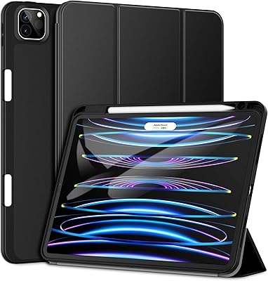 Étui jetech pour ipad pro 11 pouces (modèle 2020/2021/2022) avec porte-crayon, prend