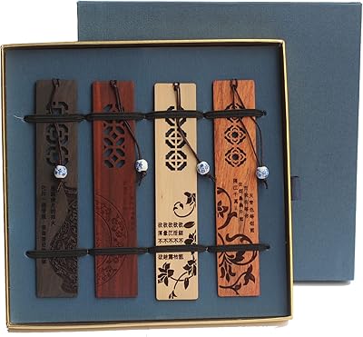 4 pièces marque-pages en bois pour hommes femmes pour les amateurs de livres
