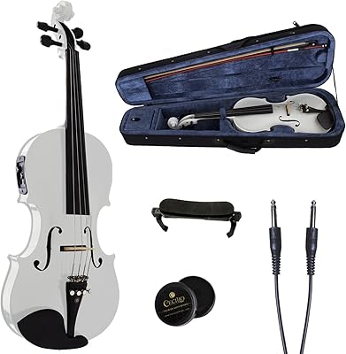 Violon électrique cecilio white ebony 4/4 cvna (taille réelle)